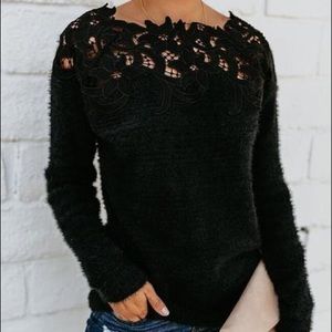 Black Lace Sweater